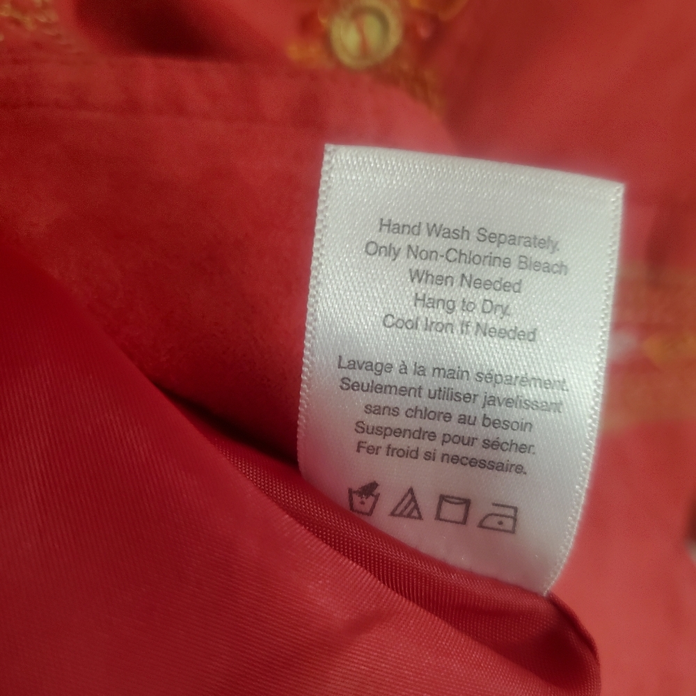 ColdWater Creek Red Faux Suede Embroidered Embellished Blazer  Sz14 Chic Grandma - Picture 15 of 16